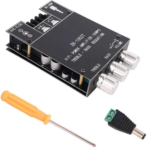 Carte d'Amplification Bluetooth ZK-1002T, Carte d'Amplification Stéréo 100w+100w avec Contrôle Aigus (1/5)