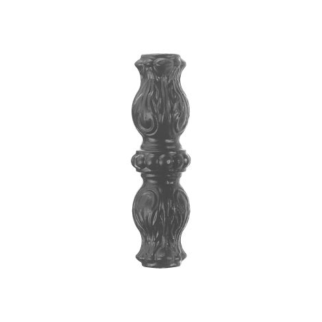 Borchia decorativa per barre tonde Ø16mm - Altezza 135mm larghezza 36mm - Ferro battuto - Saldatura