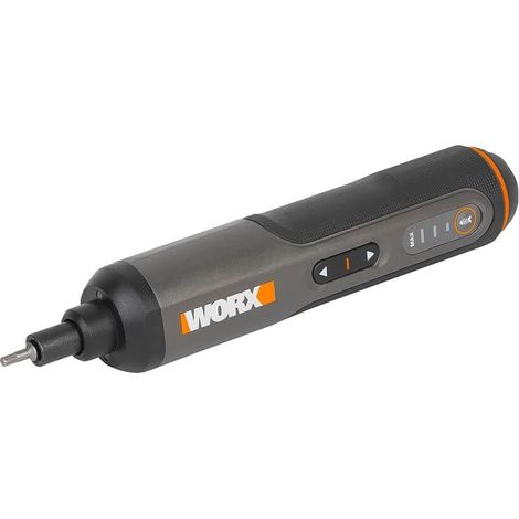 Worx – Visseuse électrique ergonomique WX240 – Batterie Li-Ion 4V 1.5Ah – Régulation couple 3 vitesses – Éclairage LED intégré – 24 accessoires inclus (1/3)