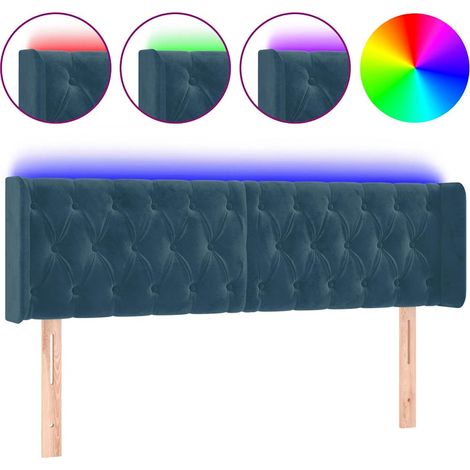 Maison Exclusive - Cabecero con LED de terciopelo azul oscuro 163 (1/5)