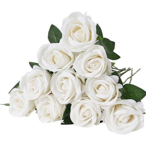 Diez rosas artificiales la convierten en una opción ideal para la decoración de interiores, fiestas, bodas y decoración de mesas. (1/4)