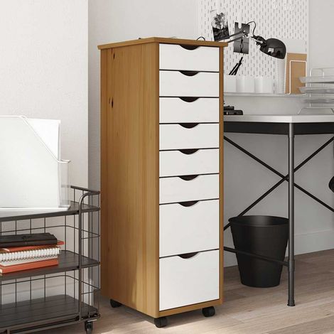 Teenpull – Rollschrank mit Schubladen MOSS Honigbraun Massivholz Kiefer (1/5)