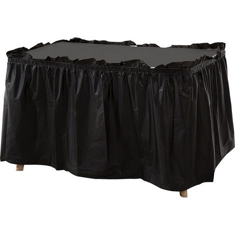 Lot de 2 nappes et jupes de table jetables en plastique, nappe imperméable de 137 cm x 274 cm et jupes de table de 4,27 m x 74 cm pour fête d'anniversaire (1/5)