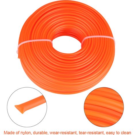 Fil nylon rond 3mm pour débroussailleuse thermique, fil de coupe résistant, cordeau 50 m, remplacement lame, outil jardin. (1/3)