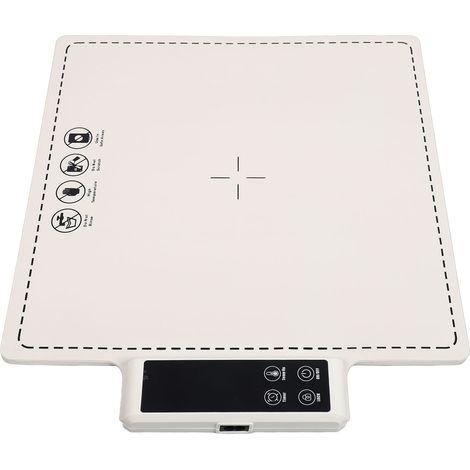 Tapis chauffant 38 x 38 cm, 6 températures, 5 niveaux de température, en silicone flexible, multifonctionnel et verrouillable, pour la cuisine (prise UE 220-240 V). (1/5)