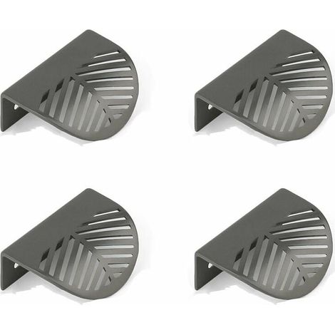 4pcs Forme des Feuilles Cabinet Pulls Laiton Noir Poignées De Meubles De Cuisine Porte De Cuivre Tirettes De Tiroir (1/4)
