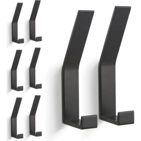 8 PCs Patères, Porte Manteau Mural (Vis Invisibles), Crochet Porte Manteau Moderne pour Vestes, Manteaux, Vêtements, écharpes, Sacs à Main et Plus (Noir) (1/4)