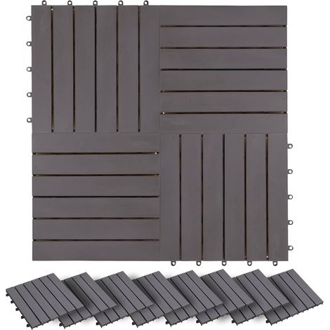 vidaXL Tile de Decking 20 uds. Gris 30 x 30 cm Madera de Acacia (1/2)
