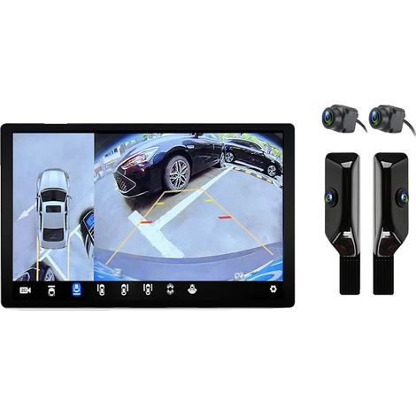 Radio de voiture, support de vue à 360 degrés, compatibilité double smartphone, V9 Plus 11,5 pouces (6 Go 128 Go) + caméra 360° (Noir) (1/2)