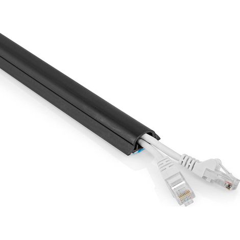 Gestione dei cavi canale 1 pz spessore massimo del cavo 12 mm pvc nero (1/5)