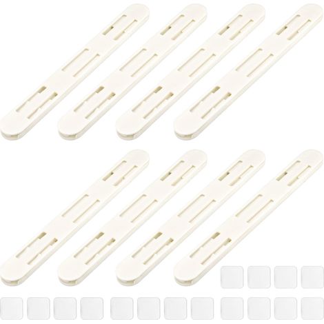 LIFE Lot de 8 glissières adhésives coulissantes pour tiroir d'armoire, organisateur de poubelle, guides coulissants, sans perçage (1/5)