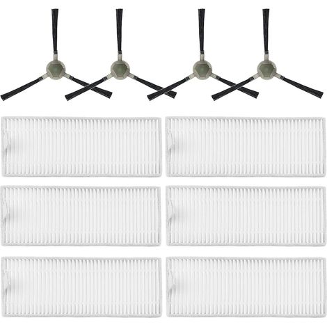 Accessoires pièce de rechange pour Lefant M210 M210S M210B M210P M213 M213S, pour OKP Life K2 K3 K3A K4 K5 aspirateur, 6 filtres HEPA, 4 brosses latérales (1/4)