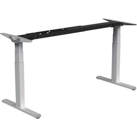 Schreibtischgestell höhenverstellbar 650-1300mm EVO, elektrisch verstellbar, alufarbig (1/5)