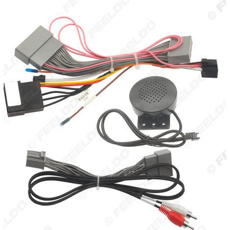 Compatible avec les systèmes de navigation Android grand écran modifiés Honda Acura (2007-2013) : câble d'alimentation, fil arrière 16 broches avec haut-parleur.