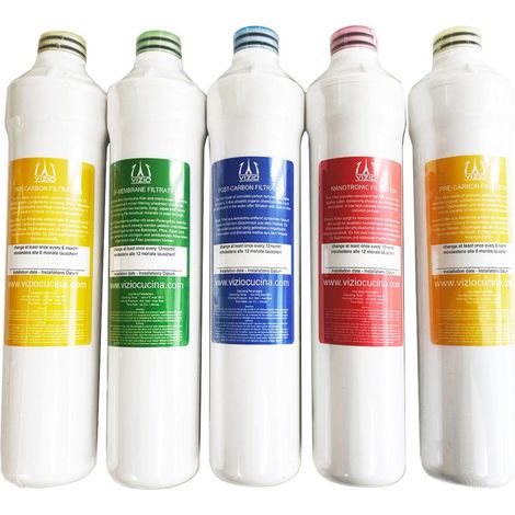 Cartucce Filtro ricambio x 1 anno - 5 pz cartucce ricambio per sistema filtro meccanico VIZIO art VZFILT0400