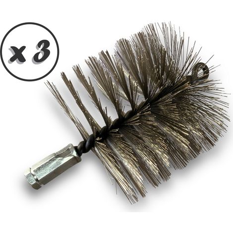 Lot de 3 Brosses à tube PRO INOX Ø 140 mm Raccord M12175 femelle Ame en acier torsadé Nettoyage brossage tube et canalisation Kibros 41SCI140x3 (1/5)