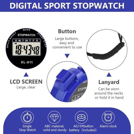 Chronomètre Électronique Étanche Multifonction, Horloge Numérique de Sport pour Arbitre, Résistant aux Intempéries, Idéal pour l'Ent (1/4)