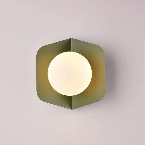 Applique Murale Vintage Appliquer Macarons Nordiques Couleur Bonbon Luminaire Applique Interieur pour Chambre Salon Couloir Restaurant (1 Pack, Vert) (1/4)