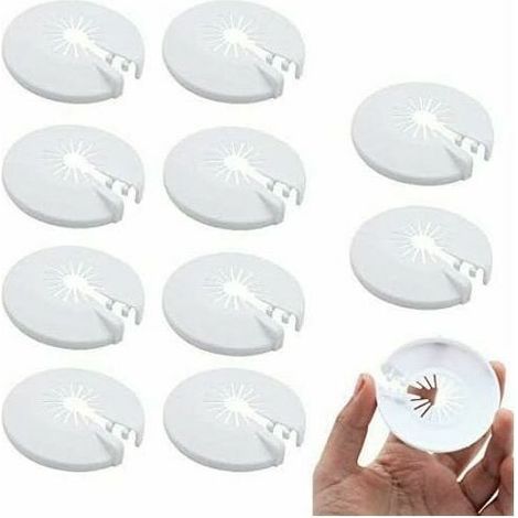 20 cache-tuyaux, pour tubes ronds de 8 à 22 mm, blancs, en plastique résistant aux hautes températures, pour chauffage, eau, gaz, climatisation (1/5)