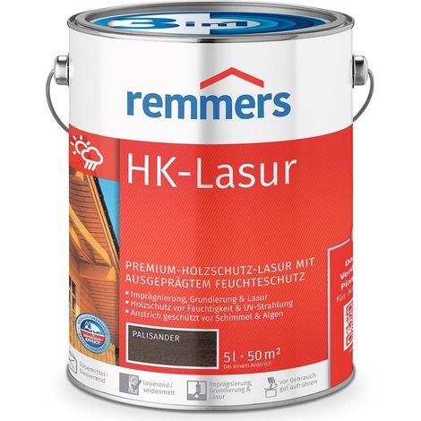 Remmers HK-Lasur 3in1 palisander, 5 Liter, Holzlasur aussen, 3facher Holzschutz mit Imprägnierung + Grundierung + Lasur, Feuchtigkeit- und UV-Schutz (1/5)