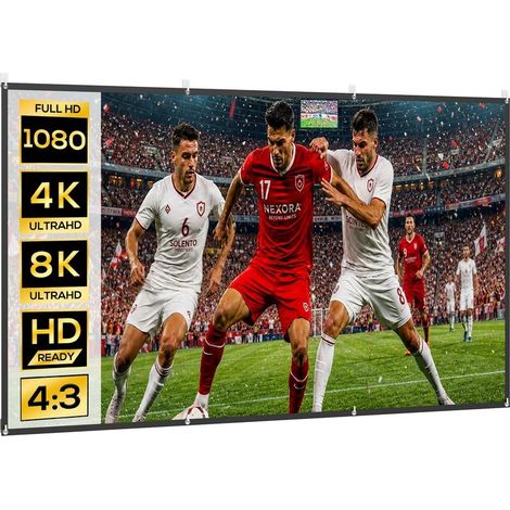 Screen of projection foldable and portable 120" 16:9 HD 4K/8K, anti-rides and washable, double face, white (1/5)