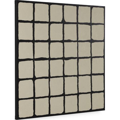 Tableau abstrait texturé blanc et noir - Blanc et noir (1/4)