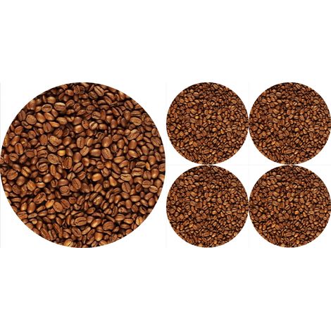 Set di tovagliette rotonde 1+4 - caffè (1/5)