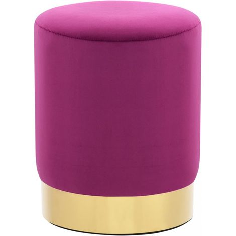 vidaXL Stool Purple and Gold Velvet 28 x 36 cm (1/5)