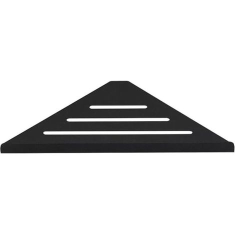 (noir) Étagère d'angle de douche en acier inoxydable 304, design triangulaire pour salle de bain ou cuisine, résistante à la rouille avec structure creuse pour le drainage et le séchage à l'air libre (1/5)