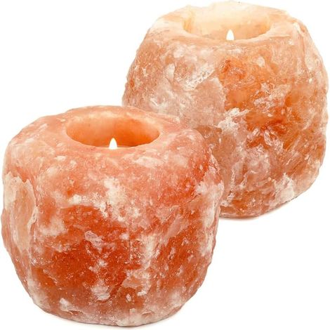 2 Stück 600–900 g Natur-Himalaya-Zout Kristal Kaarsenhouders