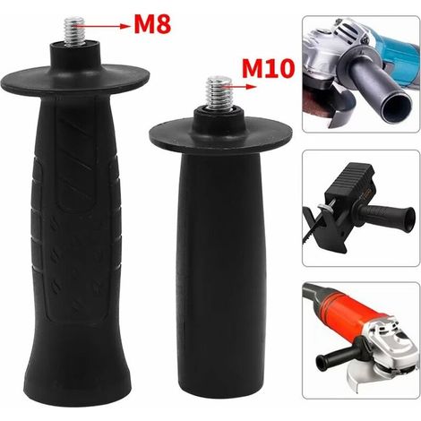 royaluxe - Meuleuse d'angle Poignée Meuleuse Meuleuse d'angle Poignée avant Accessoires M8 M10 Filetage Auxiliaire Côté Poignée Meuleuse d'angle Poignée - 2 pcs (1/5)