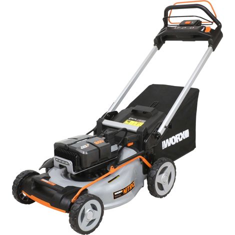 Worx – Tondeuse à batterie 80V – WG761E – Autotractée 2 en 1 avec moteur Brushless – Largeur de coupe 51 cm pour jardins jusqu'à 1000 m² (1/3)