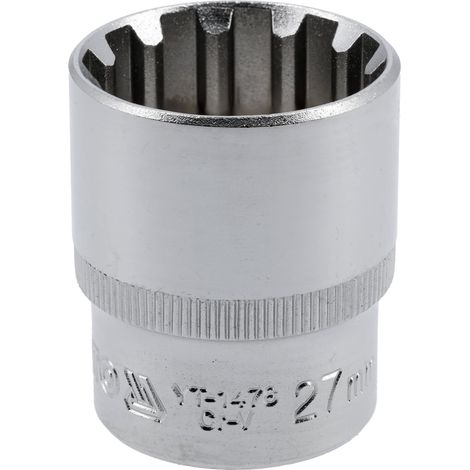 Spline-Stecknuss 1/2" x 27 mm x 42 mm CrV