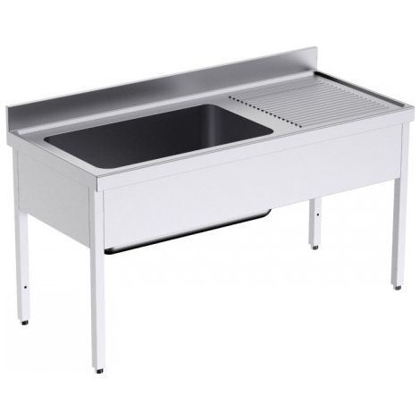 Plonge en Inox avec Bâti Grande Capacité Egouttoir à Droite Gamme 700 - Distform