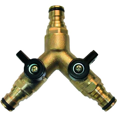 Gartenschlauch Verbinder, Messing Schlauchverbinder, Schlauchverteiler Y (1/5)