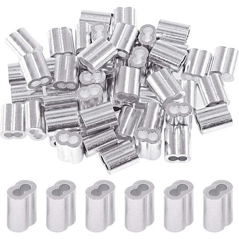 Lot de 200 manchons à sertir en aluminium 2,5 mm pour câble métallique et câble (200 pièces) (1/5)