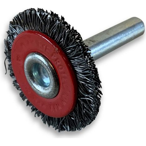 Brosse circulaire métallique sur tige Ø 30 mm Fil acier dur - Quantité x 1 - Ø 30 mm - Ep. 8 mm - Acier dur (1/5)