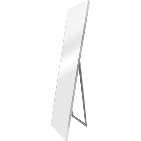 Specchio da terra inclinabile psyche 150 x 35 cm argento 030007967