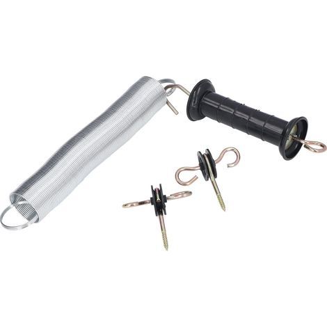 Kit de Porte de Clôture électrique, Ensemble de Poignée de Clôture électrique PP Fer 5 Mètres Accessoire de Porte à Ressort Animal avec Poignée Clou Isolé pour Bétail(2 pcs) (1/5)