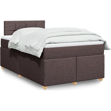 Boxspringbett mit Matratze Dunkelbraun 120x200 cm Stoff (1/5)