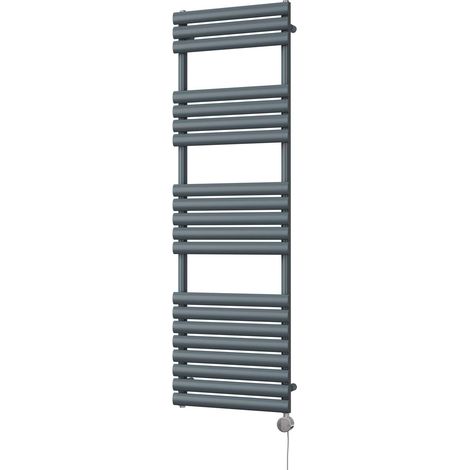 Omeara - Anthracite Electric Towel Rail H1595mm x W500mm 600w Thermostatic (1/3)