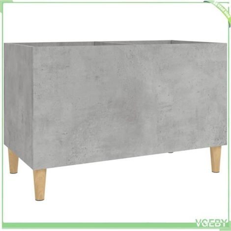 Meuble de rangement - V GEBY - Armoire à disques - Gris béton - Bois d'ingénierie - 74,5x38x48 cm (1/4)