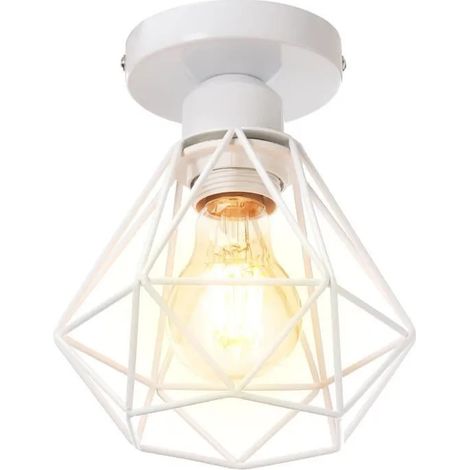 Plafonnier Industrielle en Métal Lampe Plafonnier Vintage Style Edison pour Couloir Salon Chambre (1/4)