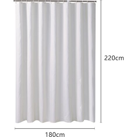 Rideau de douche domestique, couleur unie, tissu imperméable épais, séchage rapide, imperméable et résistant à la moisissure, avec boutonnières, 1 pièce (1/5)