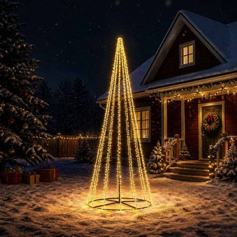 Arbre de Noël LED EKENAS 385 cm 2460 LED Blanc chaud Acier Noir (1/5)