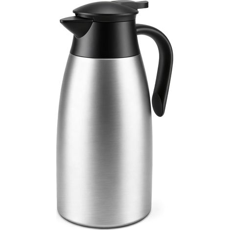 Bottiglia termica da 2 litri in acciaio inox 304, mantiene il caffè o le bevande calde, isolamento termico per 24 ore, ideale per ufficio, hotel e ristoranti.