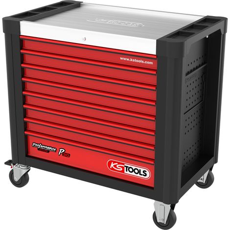 KS Tools PERFORMANCEplus Werkstattwagen P30 SCHWARZ/ROT, mit 8 Schubladen (1/5)