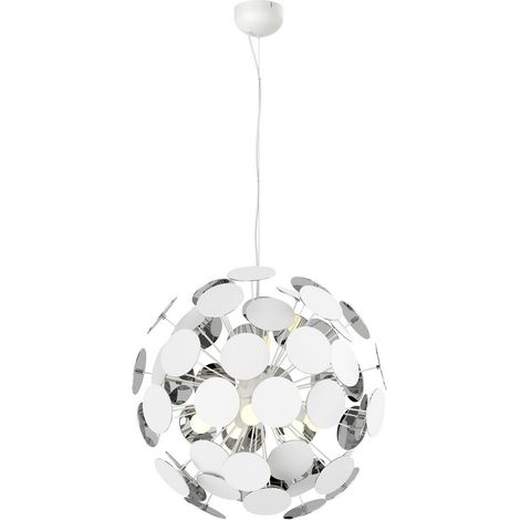 [NEUWERTIG] B-Ware Lindby Pendelleuchte Kinan Scheiben Deckenlampe Hängeleuchte Lampe Leuchte Weiß