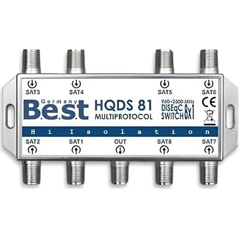 COMMUTATEUR DISEQC 8x1 BEST GERMANY HD 3D Switch TV SAT LNB 8 ENTREÉS 1 SORTIE