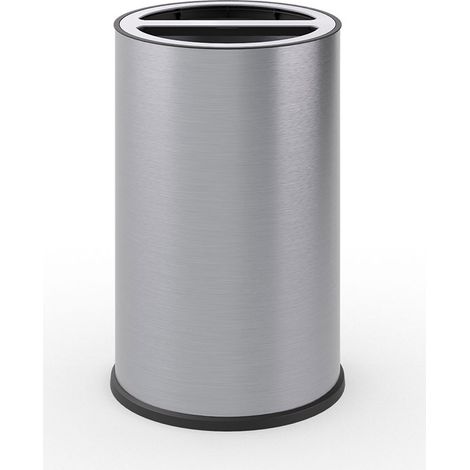 Pattumiera a Bidone Ø 45,5x70,5 cm 2 Scomparto da 50 L in Acciaio Inox Satinato